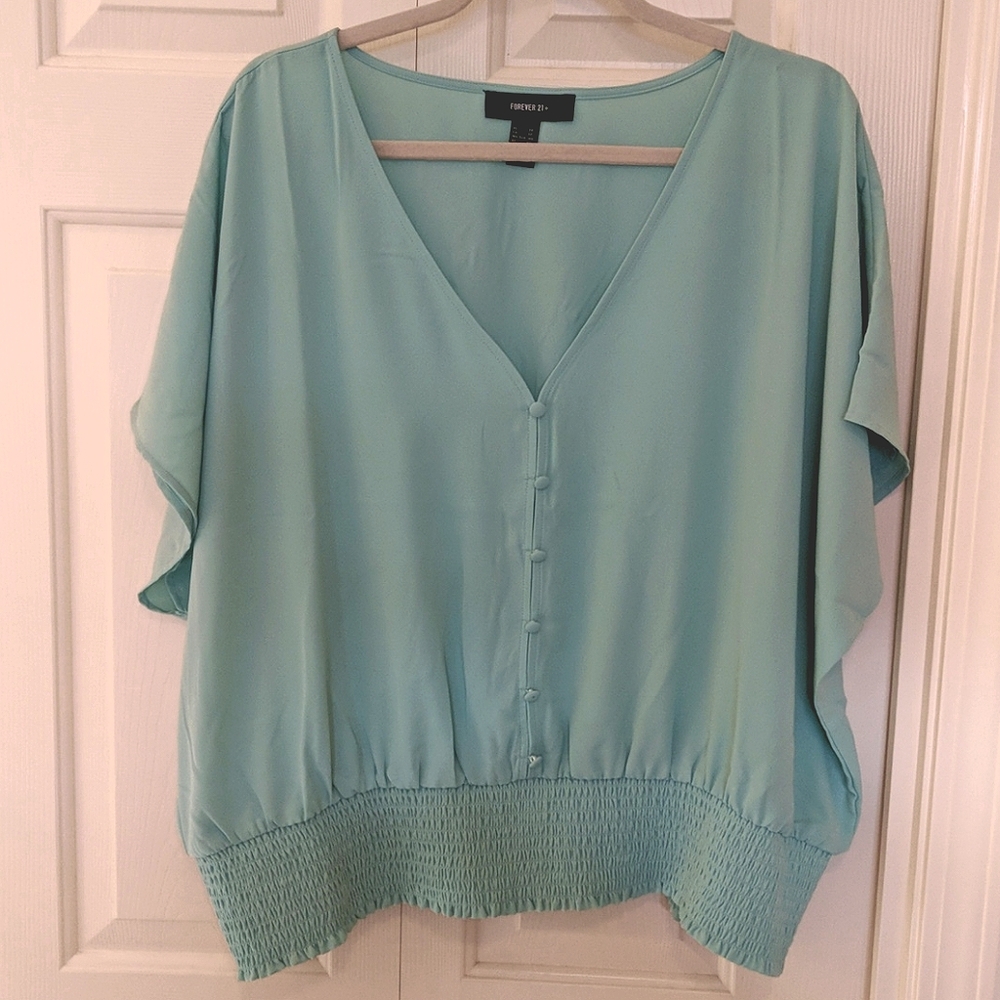 Forever21 Mint green batwing top